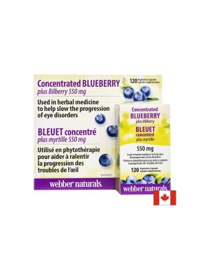 Синя + Черна боровинка | Blueberry & Bilberry | Webber Naturals, 120 капс.