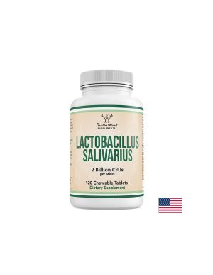 Пробиотик Лактобацилус Саливариус 2 млрд. | Lactobacillus Salivarius | Double Wood, 120 дъвчащи табл.