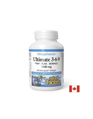 Ултимейт Омега 3-6-9, 1200 мг | Omega 3-6-9 | Natural Factors, 90 софтгел капсули