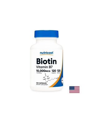 Биотин 10000 мкг | Витамин Б7 | Vitamin B7 | Nutricost, 120 капс.