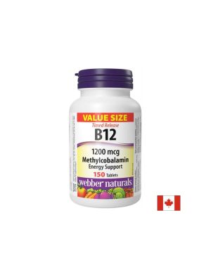 Витамин Б12 ( метилкобаламин ) | Vitamin B12 | Webber Naturals, 150 табл.