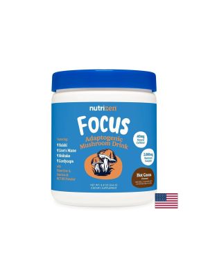 Рейши + Лъвска грива + Гуарана на Прах | Mushroom Focus Formula | Nutricost, 246 гр.