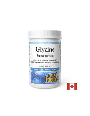 Глицин 5000 мг | Glycine | Natural Factors, 450 гр. прах 