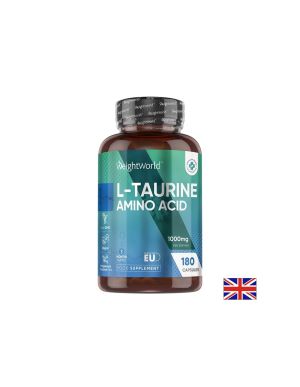 L-Таурин 500 mg – Енергия, издръжливост и сърдечно здраве, 180 капсули