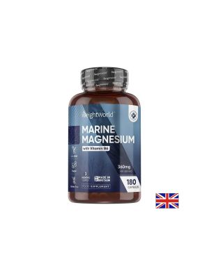 Морски магнезий 180 mg + Витамин B6 – Мускулна функция, 180 капсули