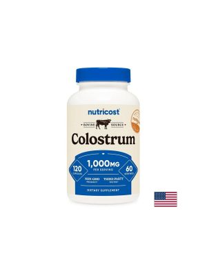 Коластра (говежда) 1000 мг | Bovine Colostrum | Nutricost, 120 капс. 