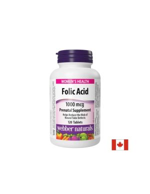 Фолиева киселина 1000 мкг | Folic Acid | Webber Naturals, 120 табл.