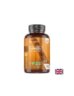 Куркума 480 мг + Джинджифил 20 мг + Черен пипер | Turmeric + Ginger + Black Pepper | WeightWorld, 365 капсули 