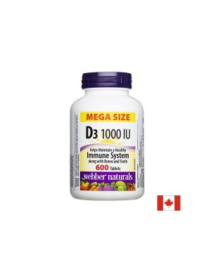 Витамин Д3 1000 IU | Vitamin D3 | Webber Naturals, 600 табл.