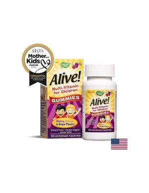 Alive! Multi-Vitamin for Children Gummies / Алайв! Мултивитамини за деца, 30 желирани таблетки Nature’s Way