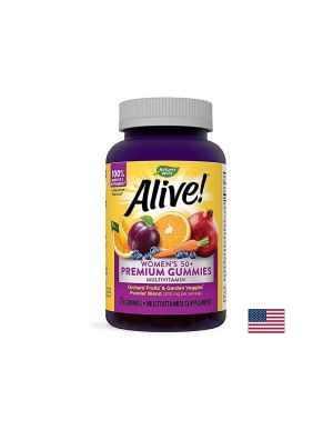 Alive! Women’s 50+ Premium Gummies multivitamin / Алайв! Премиум мултивитамини за жени 50+ , 75 желирани таблетки Nature’s Way