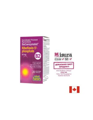 Витамин Б2 Рибофлавин 5 фосфат 50 мг | Riboflavin 5-phosphate | Natural Factors, 30  капс.