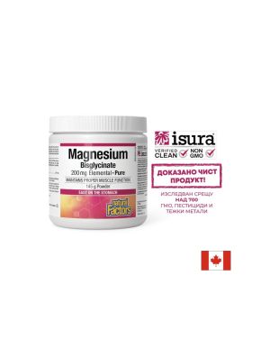 Магнезий Бисглицинат на прах 200 мг | Magnesium Bisglycinate Pure Powder | Natural factors, 145 гр прах