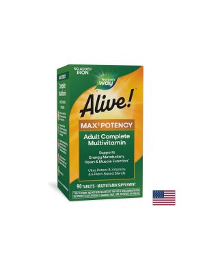 Мултивитамини без желязо Алайв |  Multivitamins Max Potency ( No Iron ) Alive | Nature’s Way, 90 капс. 