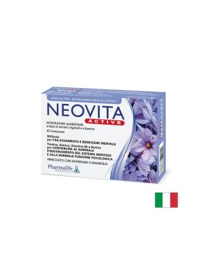 Златен корен 400 mg + Ашваганда 240 mg + Шафран 100 mg – Стрес и добро настроение, Neovita Active, 45 таблетки