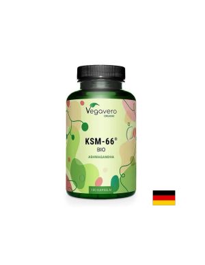 Ашваганда KSM-66 + Цинк и Витамин Ц | BIO KSM-66 Ashwagandha mit Zink + Vitamin C | Vegavero, 90 капс.