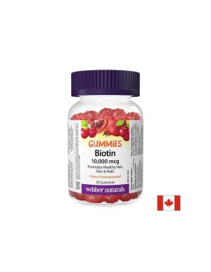 Коса и кожа - Биотин, 10000 µg х 30 желирани таблетки, с вкус на нар