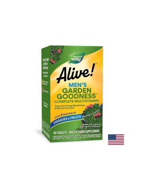Алайв Мултивитамини за мъже | Garden Goodness™ Men`s Multi-Vitamin Alive | Nature’s Way, 60 табл.