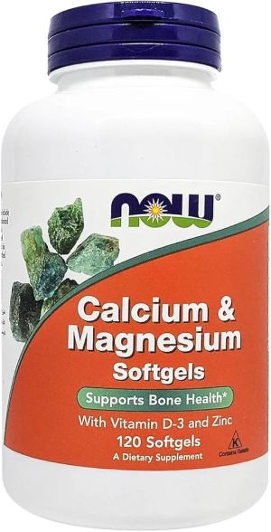 Калций , Магнезий, вит Д3 и цинк | Calcium & Magnesium | Now Foods, 120 драж. 