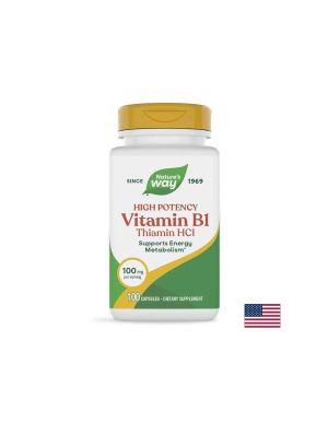 Витамин Б1 Тиамин 100 мг | Vitamin B1 | Nature’s Way, 100 капс.