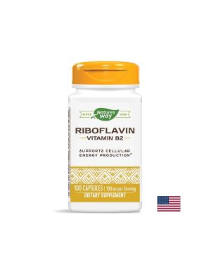  Витамин Б2 100 мг  | Riboflavin Vitamin B2 | Nature’s Way, 100 капс.