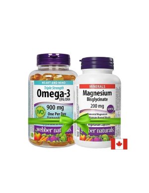 Омега-3 Triple Strength, 900 mg x 80 софтгел капсули + подарък магнезий бисглицинат, 200 mg x 60 капсули