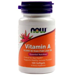 Витамин A 10 000 IU | Vitamin A | Now Foods, 100 дражета 
