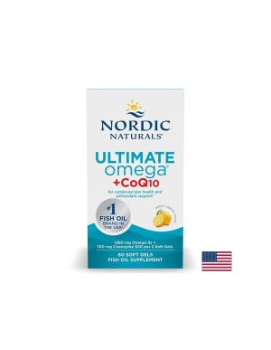Ultimate Omega + CoQ10 ултимат омега-3 + коензим Q10 50 mg, 60 софтгел капсули, Nordic Naturals