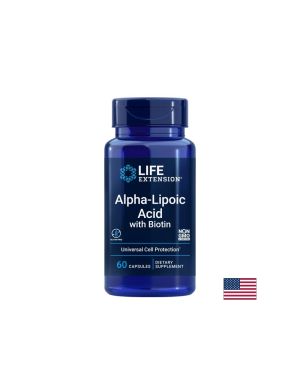 Алфа-липоева киселина 250 mg + биотин 2500 µg x 60 капсули, Alpha-Lipoic Acid with Biotin, Life Extension