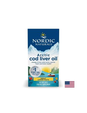 Arctic Cod Liver Oil масло от черен дроб на риба треска, 90 софтгел капсули, Nordic Naturals