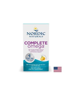 Complete Omega омега 3-6-9 с масло от пореч, 180 софтгел капсули с вкус на лимон, Nordic Naturals