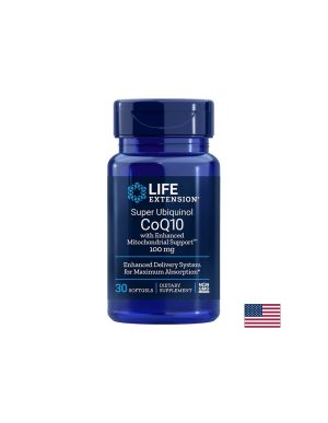 Коензим Q10 ( убиквинол ) 100 мг + Шилажит 100 мг | Super Ubiquinol CoQ10 | Life Extension, 30 софтгел капс.