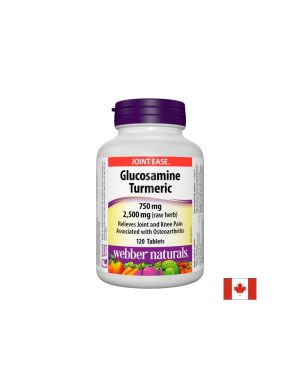 Глюкозамин Сулфат + Kуркума | Glucosamine Turmeric | Webber Naturals, 120 табл.