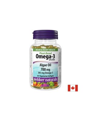 Омега-3 от водорасли (веган) 385 мг | Plant-Based-Omega-3 ( Algie ) | Webber Naturals, 60 V драж.