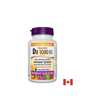 Витамин Д3 1000 IU | Vitamin D-3 | Webber Naturals, 180 дъвч. табл.
