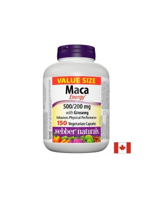 Мака и Корейски женшен | Maca Energy & Ginseng | Webber Naturals, 150 капс.