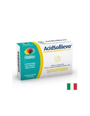 Формула при киселини и подуване | Acid Sollievo | Fitobios, 20 дъвчащи табл.