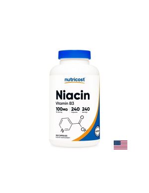 Витамин Б3 ( Ниацин ) 100 мг | Vitamin B3 | Nutricost, 240 капс. 