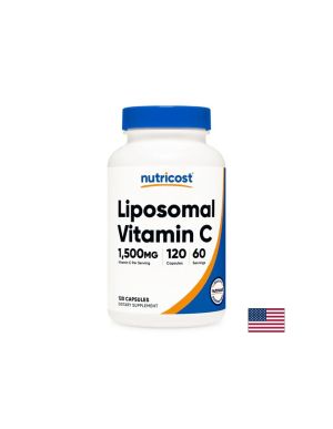 Липозомен витамин Ц 750 мг | Liposomal Vitamin C | Nutricost, 120 капс.