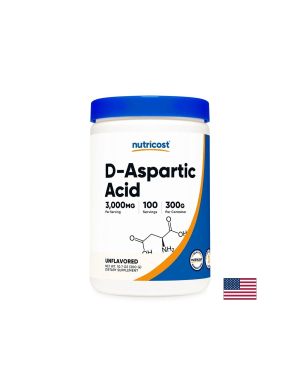 Д - Аспарагинова киселина 3000 мг | D-Aspartic Acid | Nutricost, 300 гр.