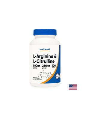 Л - Аргинин + Л - Цитрулин | L-Arginine + L-Citruline | Nutricost , 120 капс.