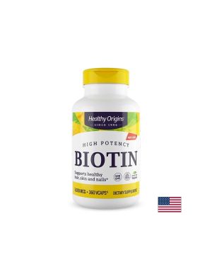Биотин 5000 мкг | Biotin | Vitamin B-7 | Healthy Origins , 360 капс.