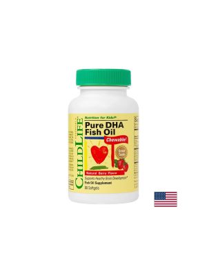 Омега 3 за Деца | Концентрация и добро зрение | Pure DHA Omega 3 | Child Life, 90 дъвчащи табл.