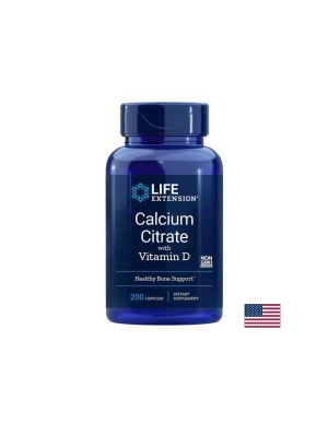 Калций цитрат + Витамин Д3 | Calcium Citrate with Vitamin D3 | Life Extension, 200 капс.