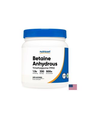 Бетаин aнхидрос (триметилглицин) | Betaine Anhydrous (TMG) Powder | Nutricost, 500 г прах