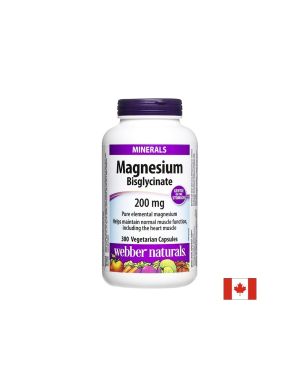 Магнезий бисглицинат 200 мг + Оксид + Глицин | Magnesium Bisglycinate + Oxide + Glycine | Webber Naturals, 300 капс.