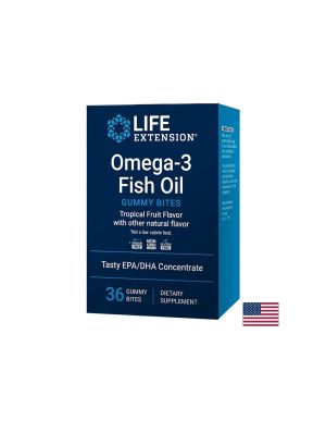 Омега-3 Гъми 750 мг (EPA 300 мг /DHA 225 мг) | Omega-3 Fish Oil Gummy Bites | Life Extension, 36 желирани табл.