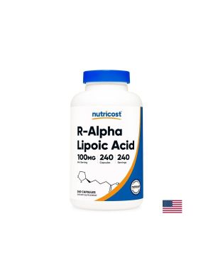 R- Алфа-липоева киселина 100 мг | R-Alpha Lipoic Acid | Nutricost, 240 капс.