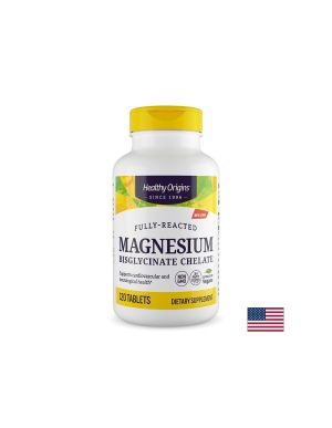 Магнезий бисглицинат TRAACS™100 мг | Magnesium Bisglycinate Chelate | Healthy Origins , 120 табл.