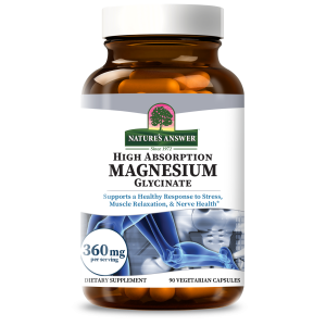 Магнезий глицинат 360 мг | High Absorption Magnesium Glycinate | Nature’s Answer, 90 капсули 